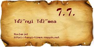 Tényi Tímea névjegykártya